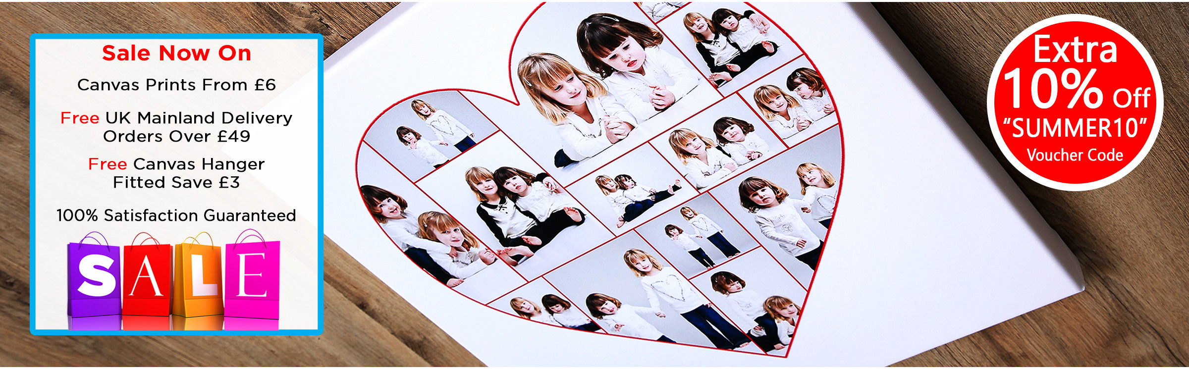 Save 85% Off Heart Collage Canvas